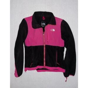 The North Face Women's Denali Jacket Black Hot Pink Size Medium Full-Zip Fleece